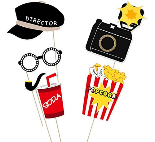 Luoem Hollywood Kit De Accesorios De Fotomatón Noche De Cine