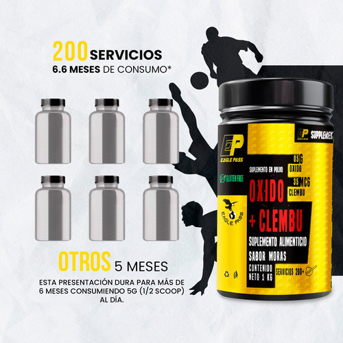 Eagle Óxido Nítrico + Clembuterol 1kg Pre Entreno Moras