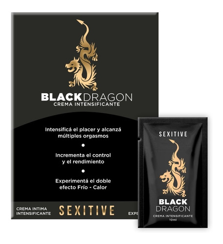 Gel Lubricante Intimo Sexitive Black Dragon Mejores Orgasmos 10ml por 5 unidades