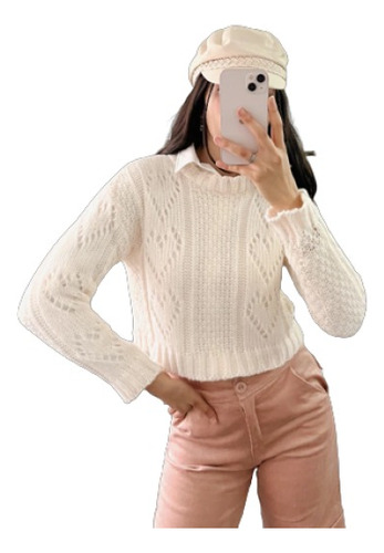 Sweater Sueter Clásico Liso Mujer Dama Varios Colores Abrigo