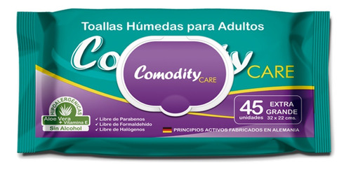 Toalla Humeda Adulto Comodity Care 45 Unid Extra Grande