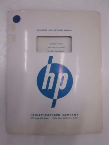 Hp 670sm Shf Oscillator Operating And Service Instructio Ssh