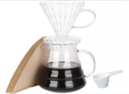 Combo Kit Dripper Método V60 Filtros Jarra Cafetera Goteo