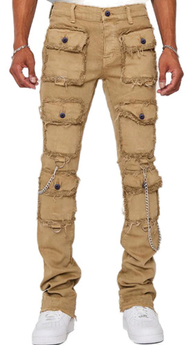 Pantalones Street Fashion Ins Explosive Stretch Cargo