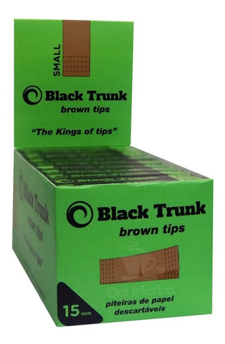 Caixa De Piteira De Papel Black Trunk Brown Tips 15mm