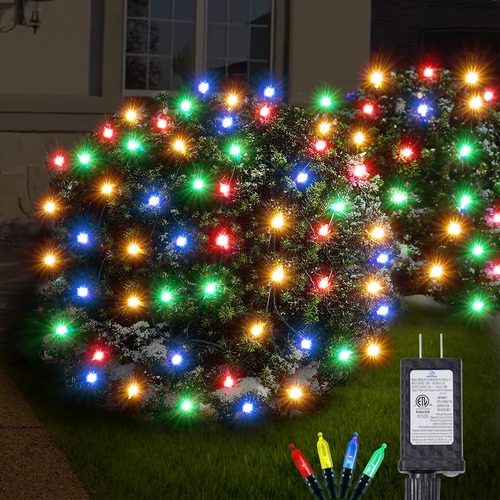 120 Luz Led Red Navidad Para Exterior 5 X 6 Pie Conectabl 8