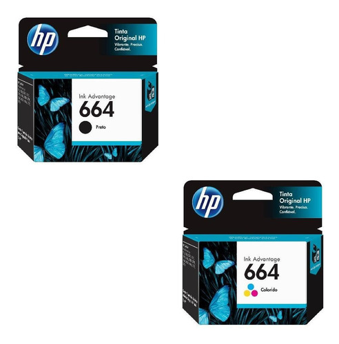 Kit Cartuchos De Tinta Hp 664 Original Negro Y Tricolor
