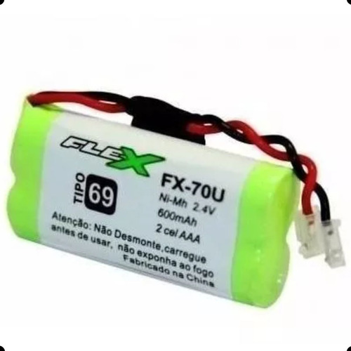 Bateria Telefone Sem Fio 2,4v 600mah Aaa Flex Fx-70u
