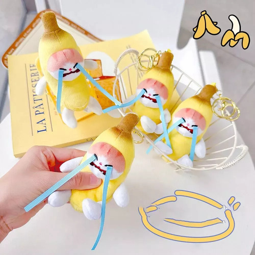 Wang Llavero Banana Cat Voice Con Colgante En Forma De
