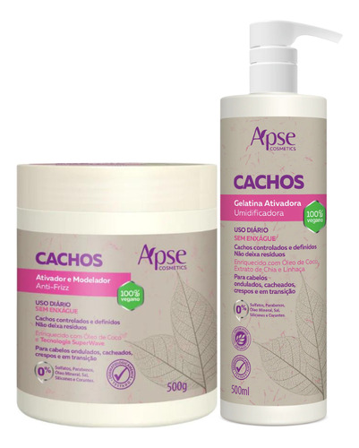 Kit Apse Cachos Ativador Anti-frizz 500g E Gelatina 500ml