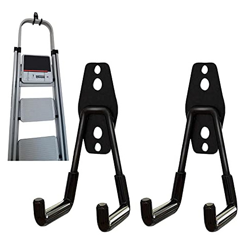 2 Ganchos Plegables Escalera Montados Pared, Ganchos Te...