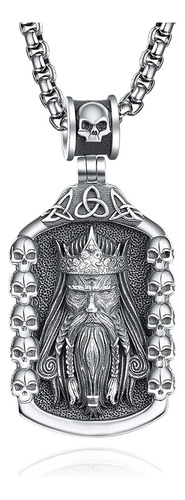 Kathlu Odin Skull Plata De Ley Vikingo Nórdico Mitológico Vi