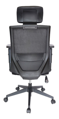 Silla De Escritorio Ejecutiva Con Cabecera Tapizado Mesh Color Negro Material Del Tapizado Malla