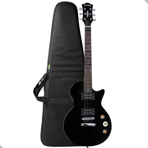 Guitarra Les Paul Strinberg Lps200 Humbucker + Capa Cor Preto Material Do Diapasão Pau-rosa Orientação Da Mão Destro