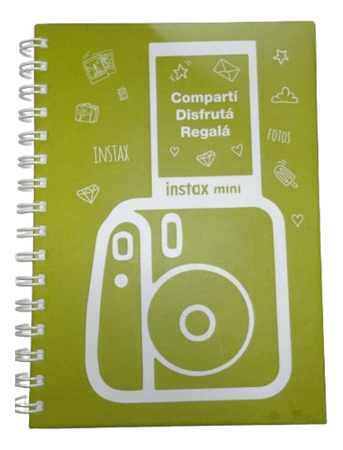 Cuaderno Instax Mini A5 15x21 Rayado Anillado 80 Hojas Color Verde