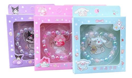 Pack 3 Pulseras Hello Kitty My Melody Kuromi Cinnamoroll