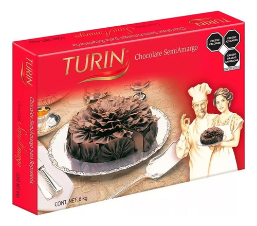 Chocolate Turín 6 Kg Semiamargo Para Repostería
