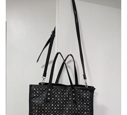 Cartera prune negra con tachas deals