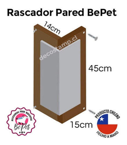 Imagen 3 de 3 de Rascador De Gatos | Esquina | Pared