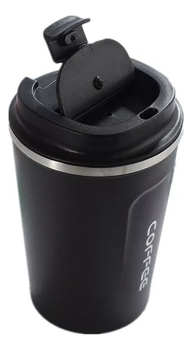 Vaso Térmico Mug 380ml Con Tapa Coffee Color Negro Ug