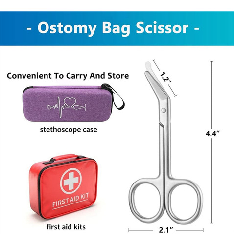 Bolsa De Ostomía, Tijera, Cizalla Para Estomas Con Punta Red