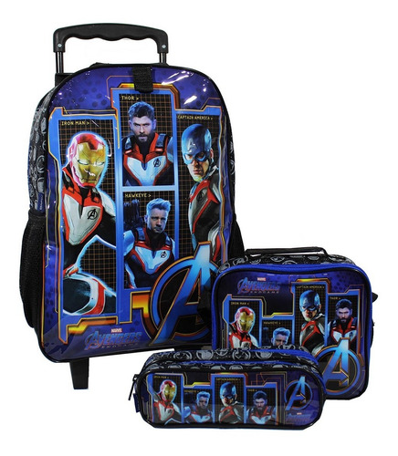 Kit Mochila Vingadores Ultimato 3d Infantil Masculina Escola