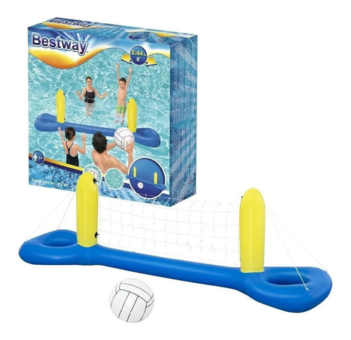 Set Juego Voleyball Inflable Y Pelota Bestway Verano 52133 