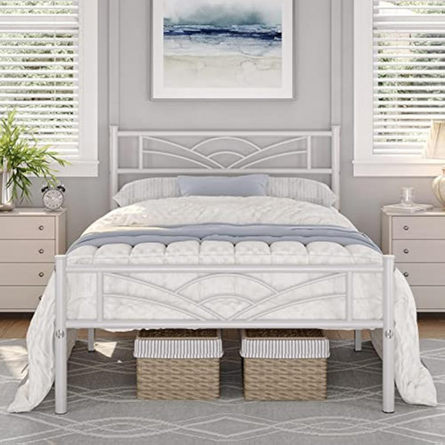 Base De Cama Individual Blanco Yaheetech Nubes/