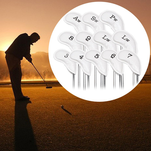 12pcs Pu Golf Iron Headcover, Golf Club Head Cover, Club