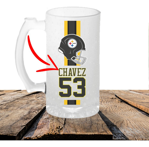 Tarro Para Cerveza Personalizado Pittsburgh Steelers 