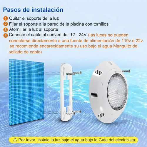 Lamparas Para Alberca 36w Luces Led Rgb Con Control Remote