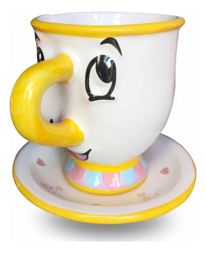 Combo Juego De Té La Bella Y La Bestia 1 Tetera 4 Tazas Chip