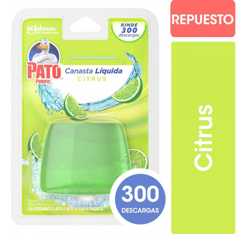 Pato Canasta Líquida Citrus Para Inodoros Repuesto X 6 Unid.