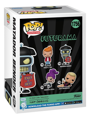 Figura 1756 Futurama - Bender Matador Funko Pop!