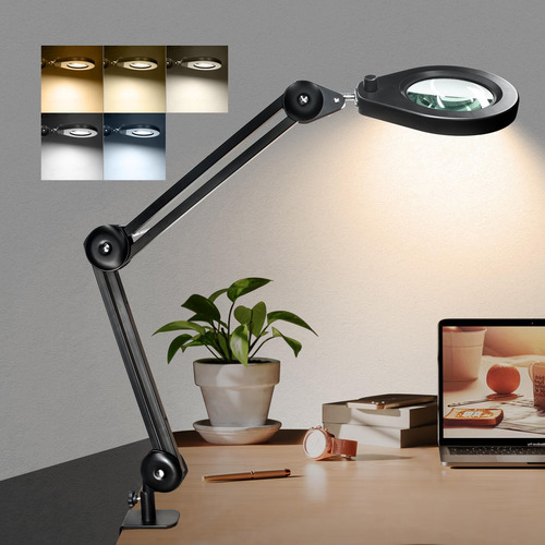 Lámpara De Aumento Led 5x Brazo Oscilante Luz Regulable