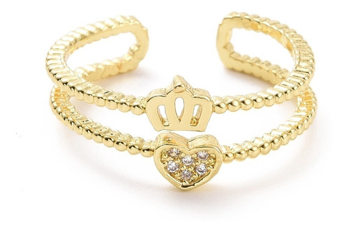 Imagen 2 de 3 de Anillos Midi Ring Ajustable Baño Oro 18k Mujer Dama