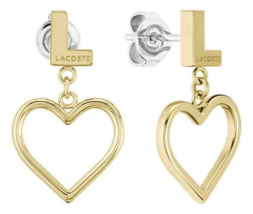Aretes Lacoste Volte Para Mujer Color 2040018 Dorado