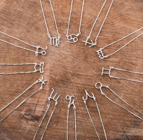 Colar De Signos Em Prata 925.