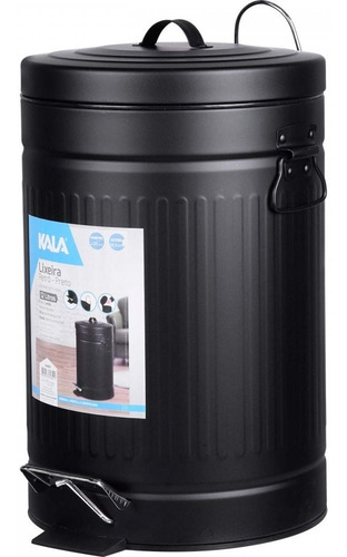 Lixeira Retro Preta 12 Litros Kala - 246203
