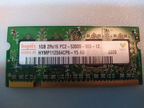 Memoria Ddr2 1gb Hynix Hymp112s64cp6-y5 Ab Pc2-5300s 200pin (Usado)