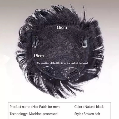 Ci Simulación Peluca Negra Cabello Corto Para Hombres C