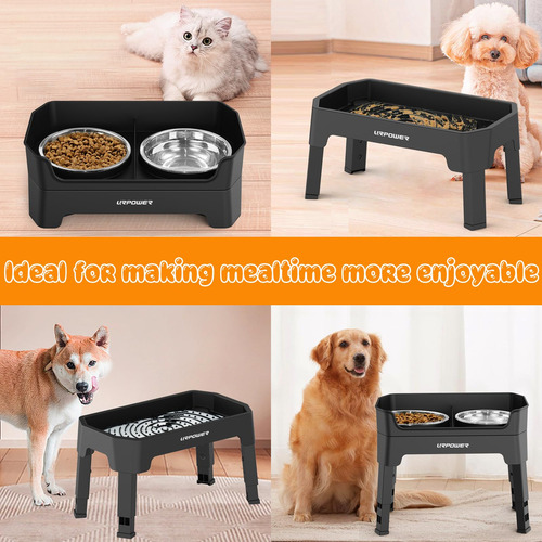 // Cuencos Elevated Dog Bowls Urpower 3 En 1 A Prueba De