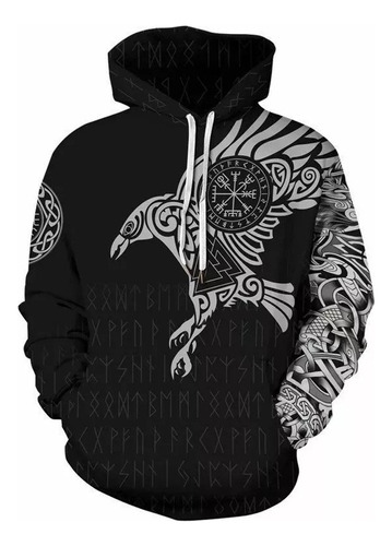 Jersey Sudadera De Vikingo Pirata Tatuaje Impresión 3d