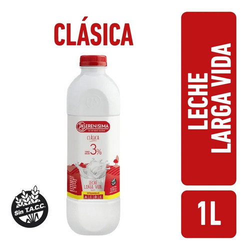 Leche La Serenisima Clasica 3% Botella 1lt 6u