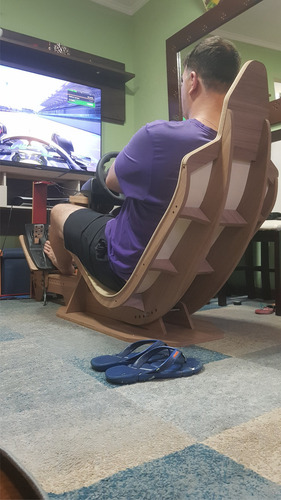 Cockpit Simulador Completo G29 Suporte Volante Assento Pedal Cor Mdf Madeirado