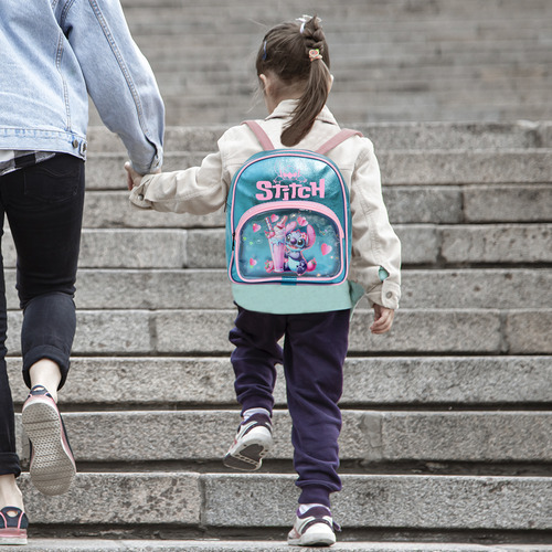 Mochila Infantil Stitch Pequena Reforçada Creche Pre Escola