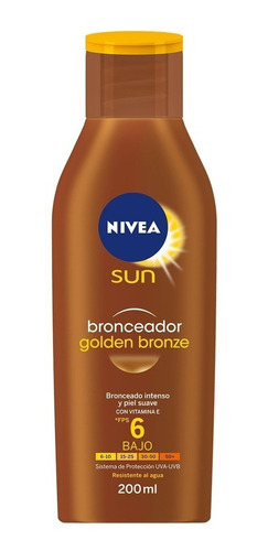 Bronceador Golden Bronze Nivea Sun Fps 6 200 Ml