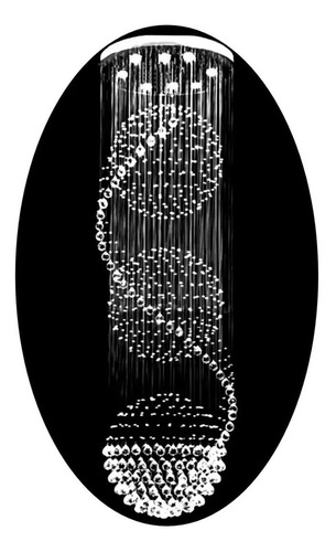 Lustre De Cristal 3 Globos Base 50 Cm 3,50 Até 4 Metros