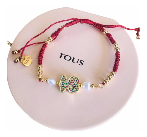 Pulsera Ajustable Rojo Compatible Con Tous Fantasy