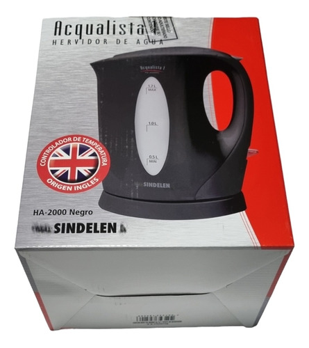 Hervidor De Agua Sindelen Ha-2000 1.7 Lts Negro Acqualista 1